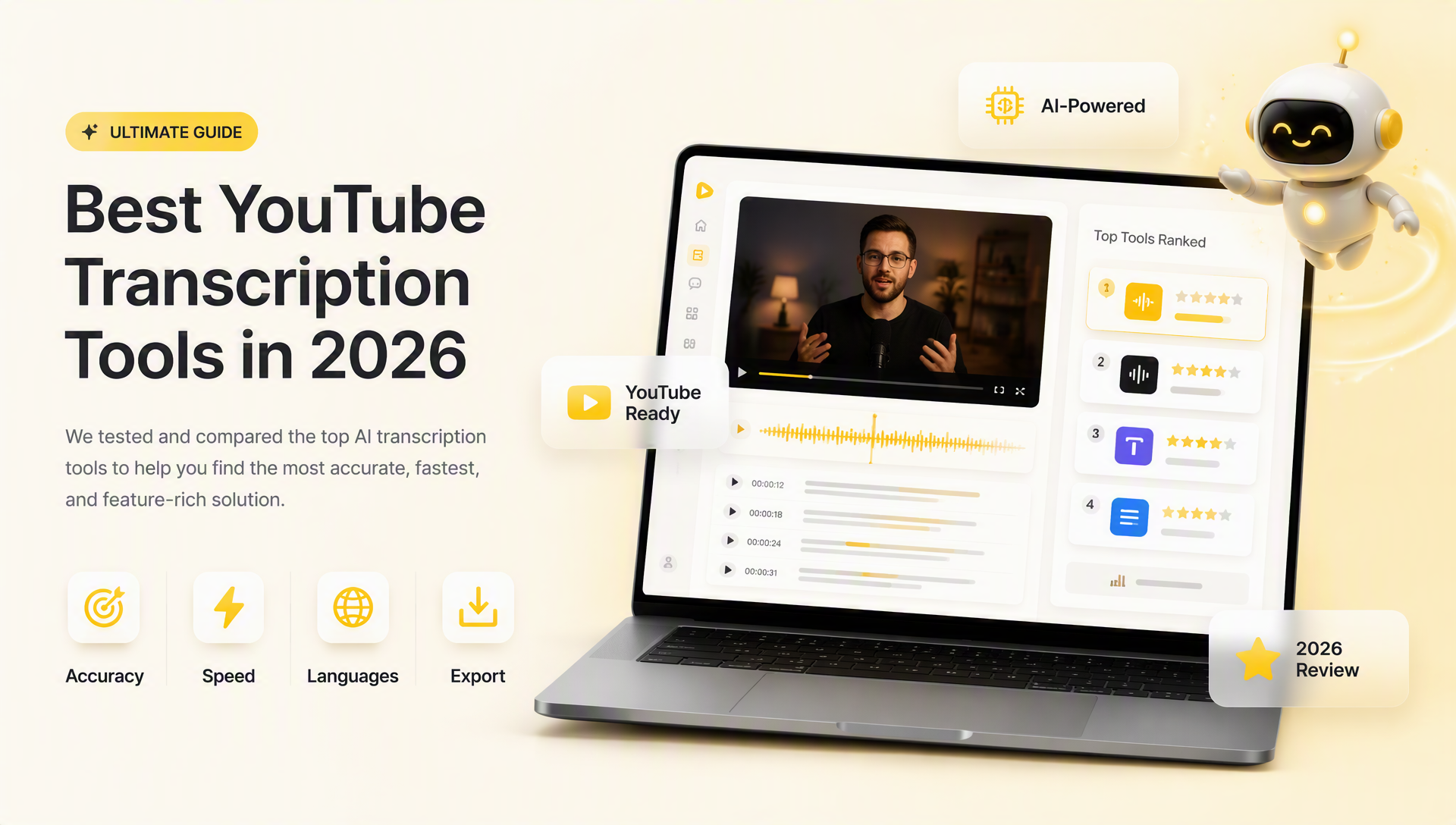 Best YouTube Video Transcriber Tools in 2026: Free Captions, AI Transcription, and More