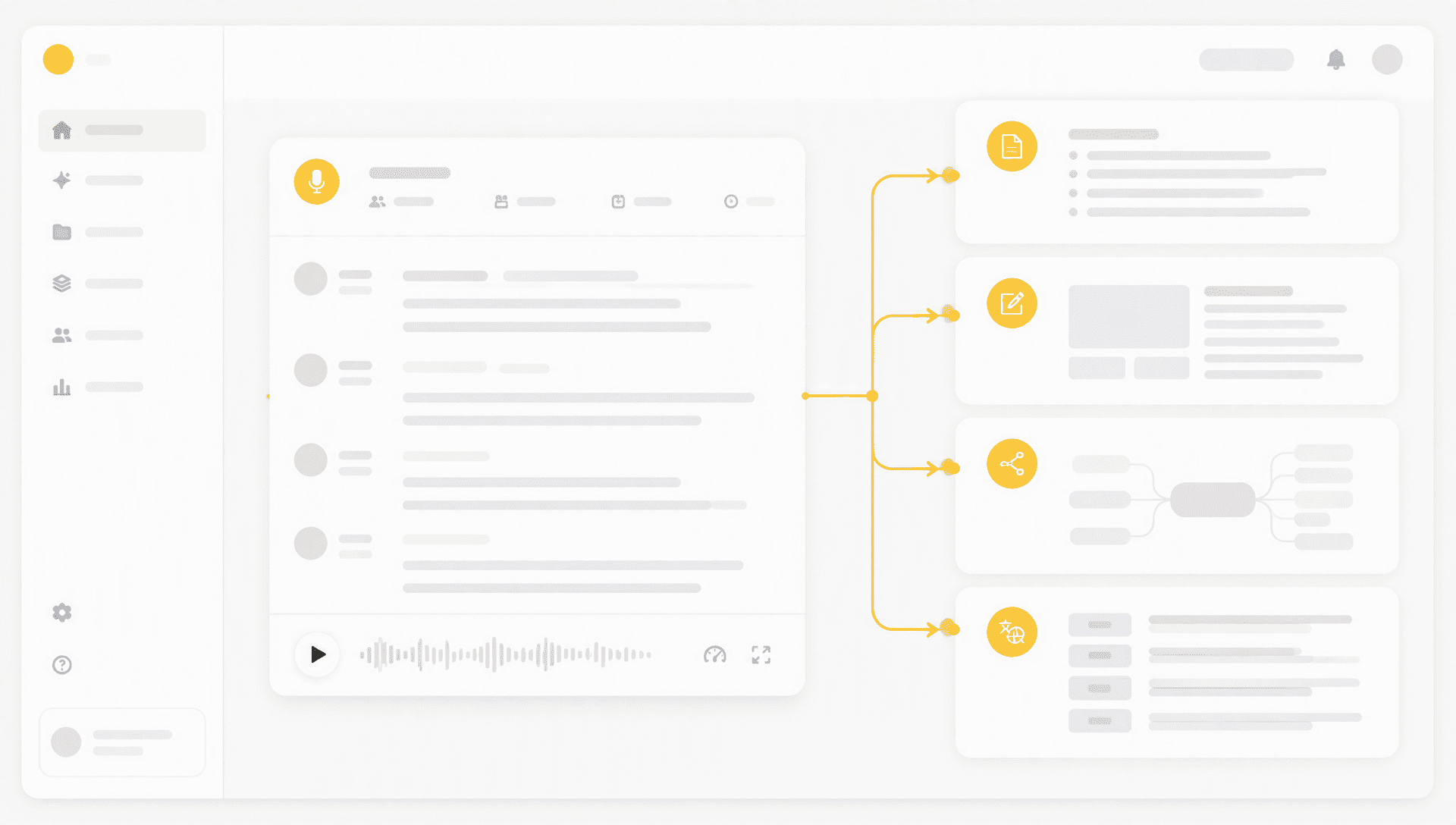 Ways to reuse a transcript as summaries, articles, notes, and subtitles