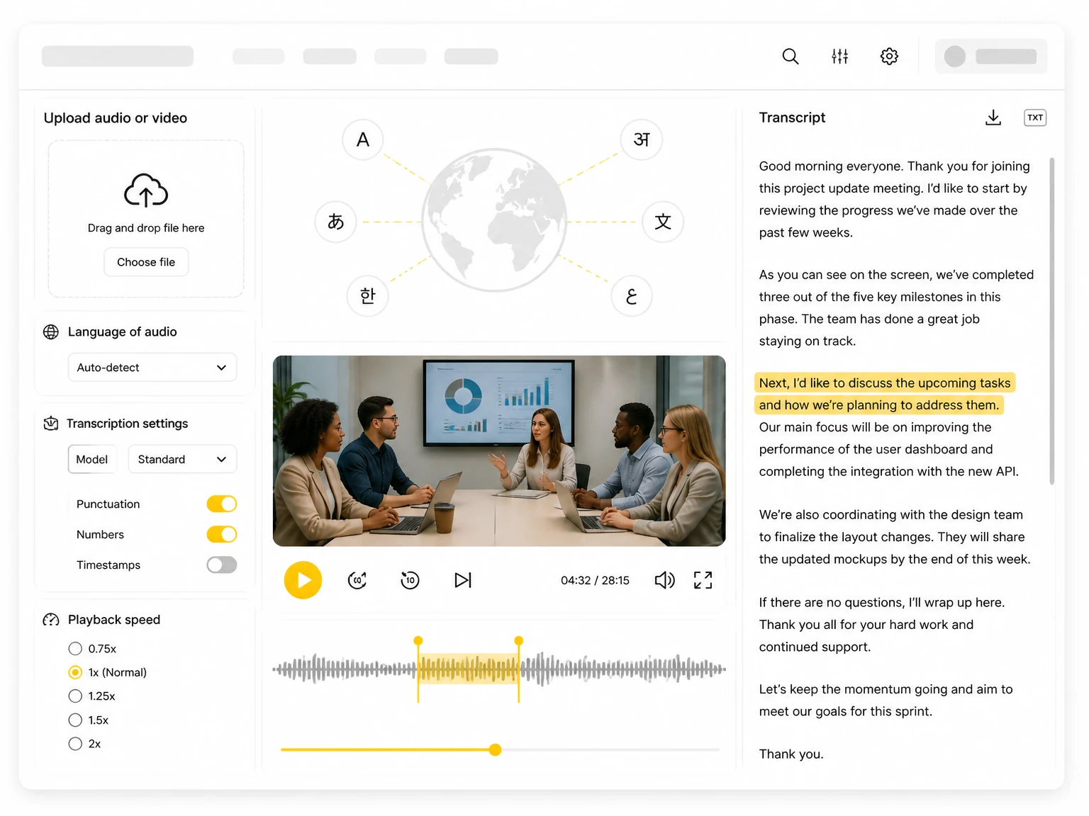 Export the Transcript as TXT