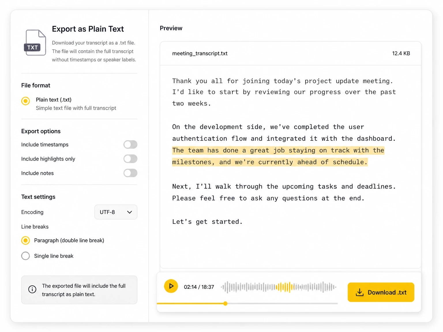 TXT Export