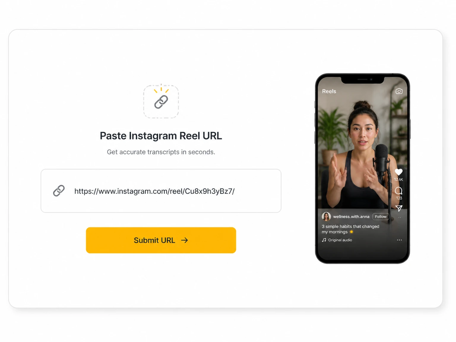 Paste the Instagram link