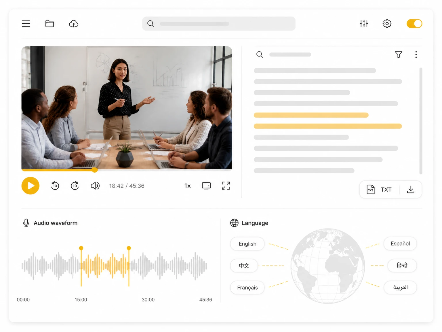 Export the Transcript as TXT