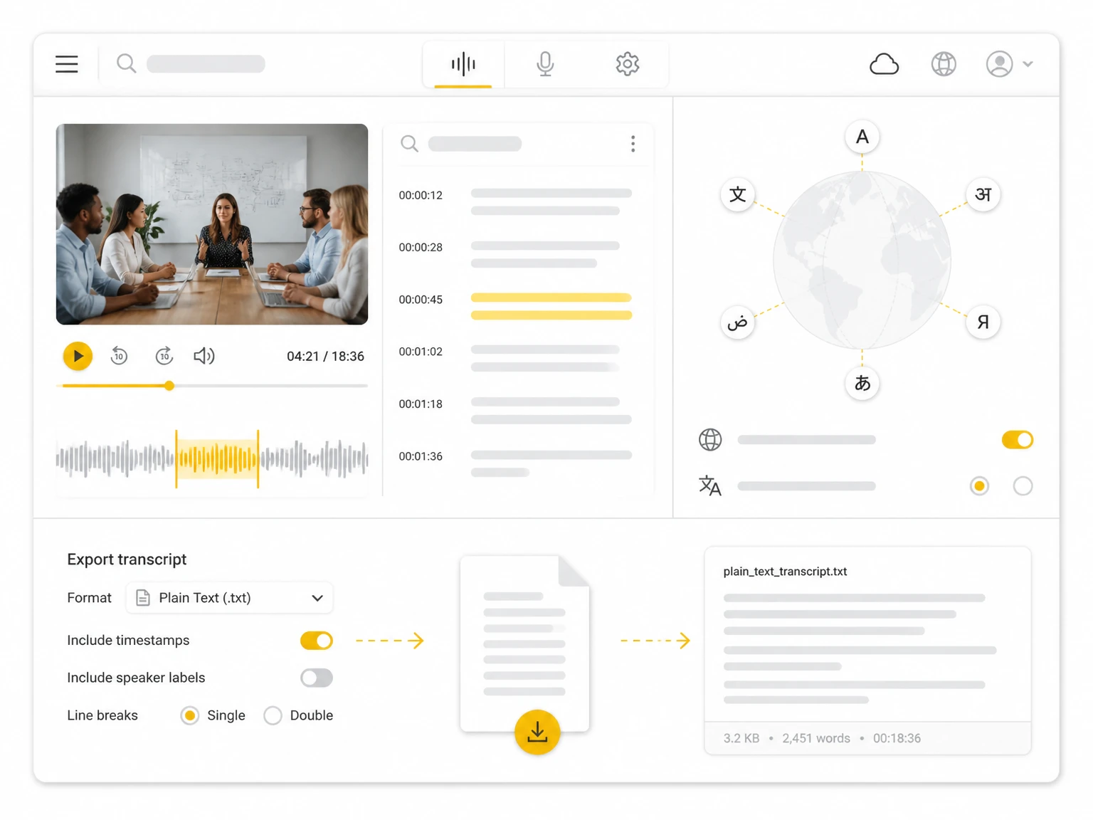 TXT Export of Translated Text