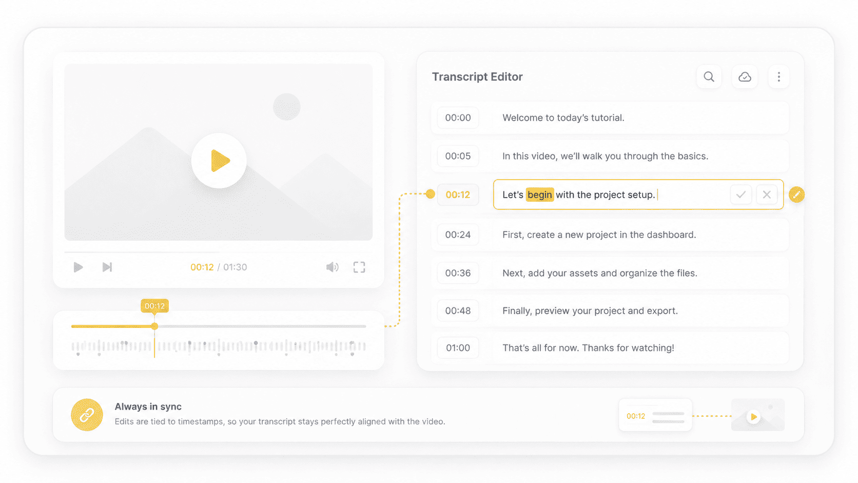 Timestamped Transcript Editor